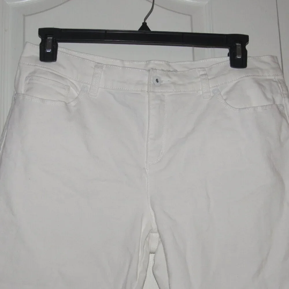LIZ CLAIBORNE Boyfriend Skinny White Jeans Size 14